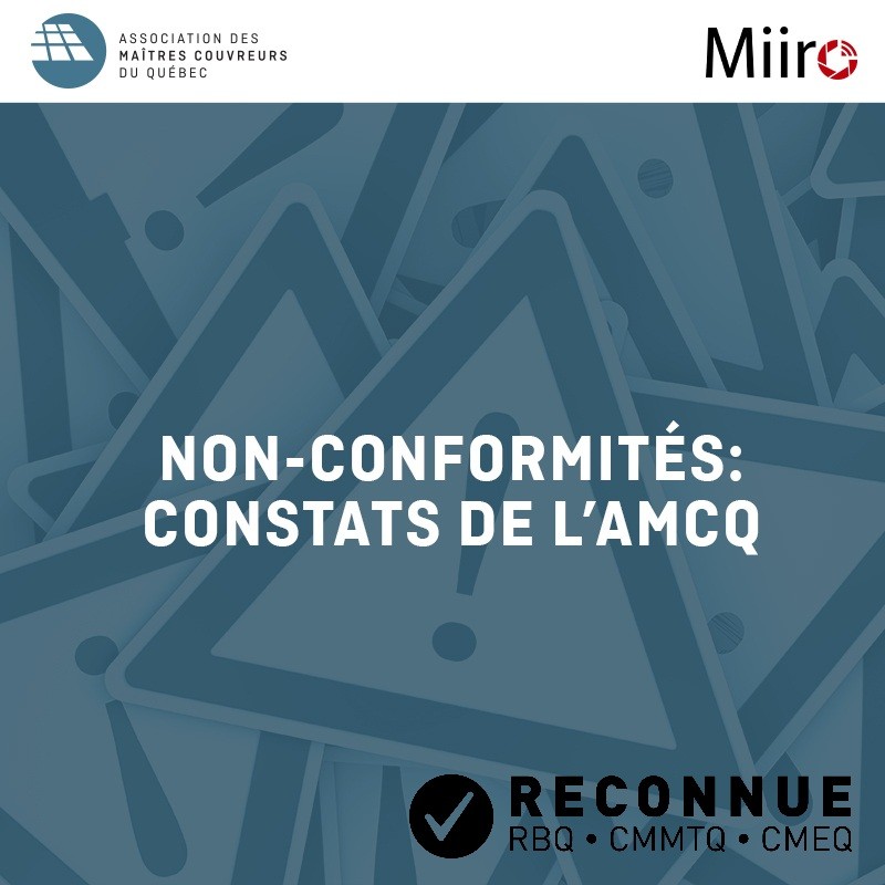 Non conformités : constats de l'AMCQ