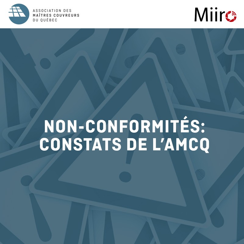 Non conformités : constats de l'AMCQ