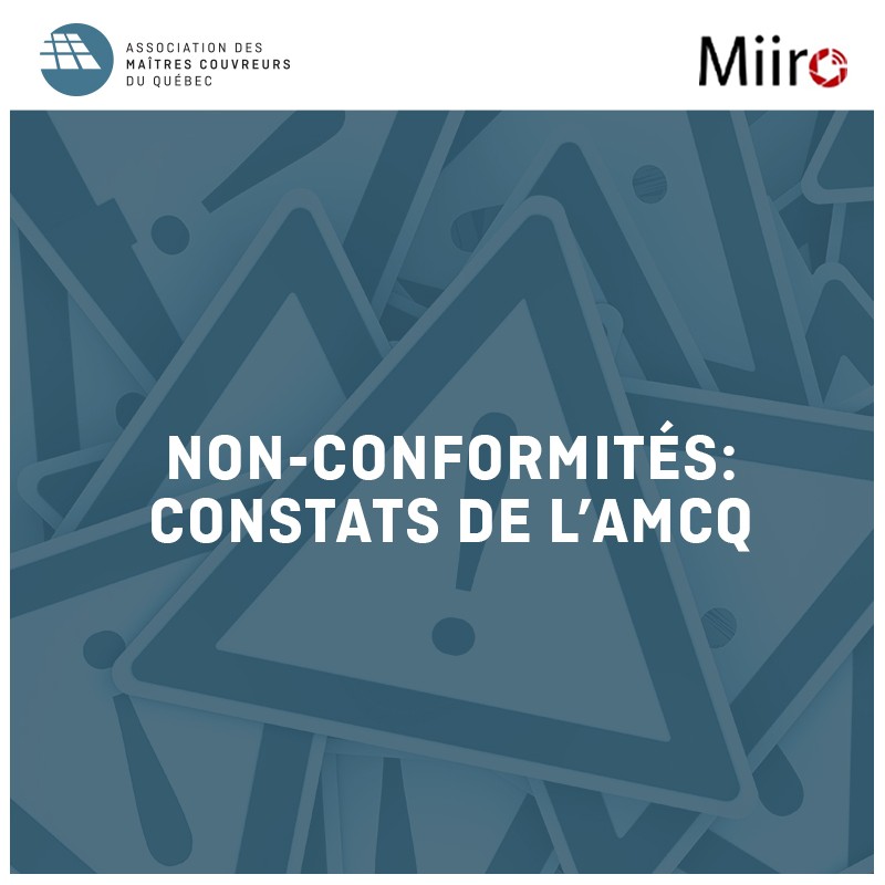 Non conformités : constats de l'AMCQ